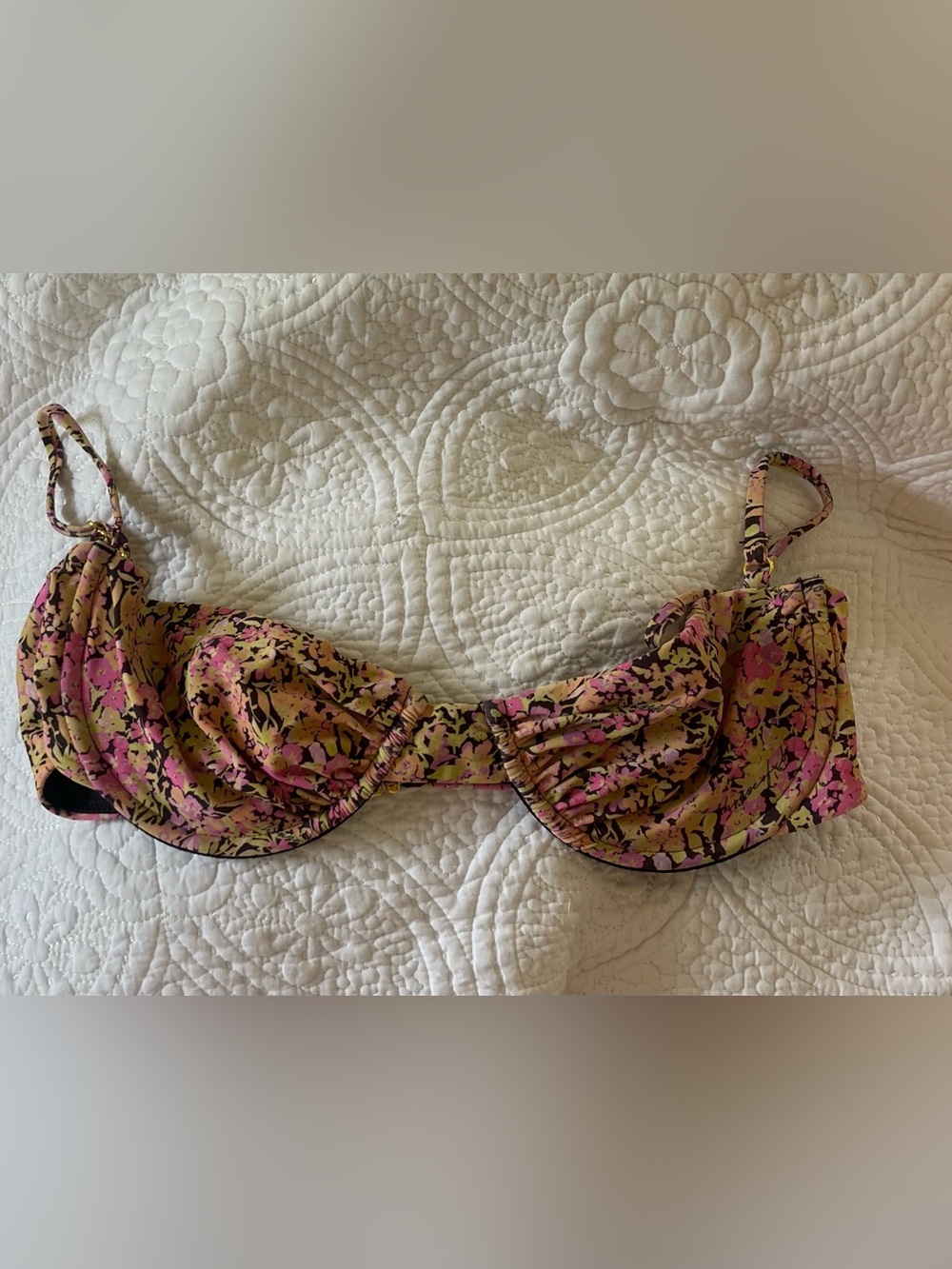 House of CB Floral Underwire Bra Top - Pink & Yellow